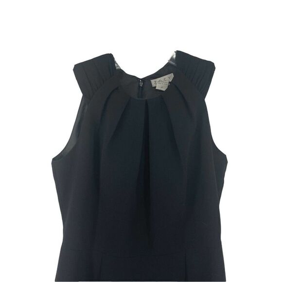 ZOEY Dress Black Sheath Knee Length Sleeveless Size 4 Classic Cocktail Career - Picture 2 of 6